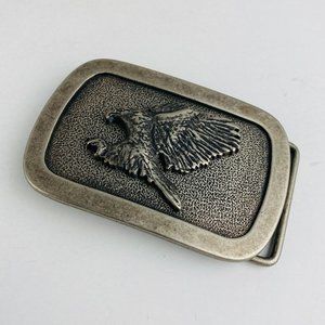 Unisex Gray Distressed Belt Buckle With Raised Eagle Accessory Piece Collectible